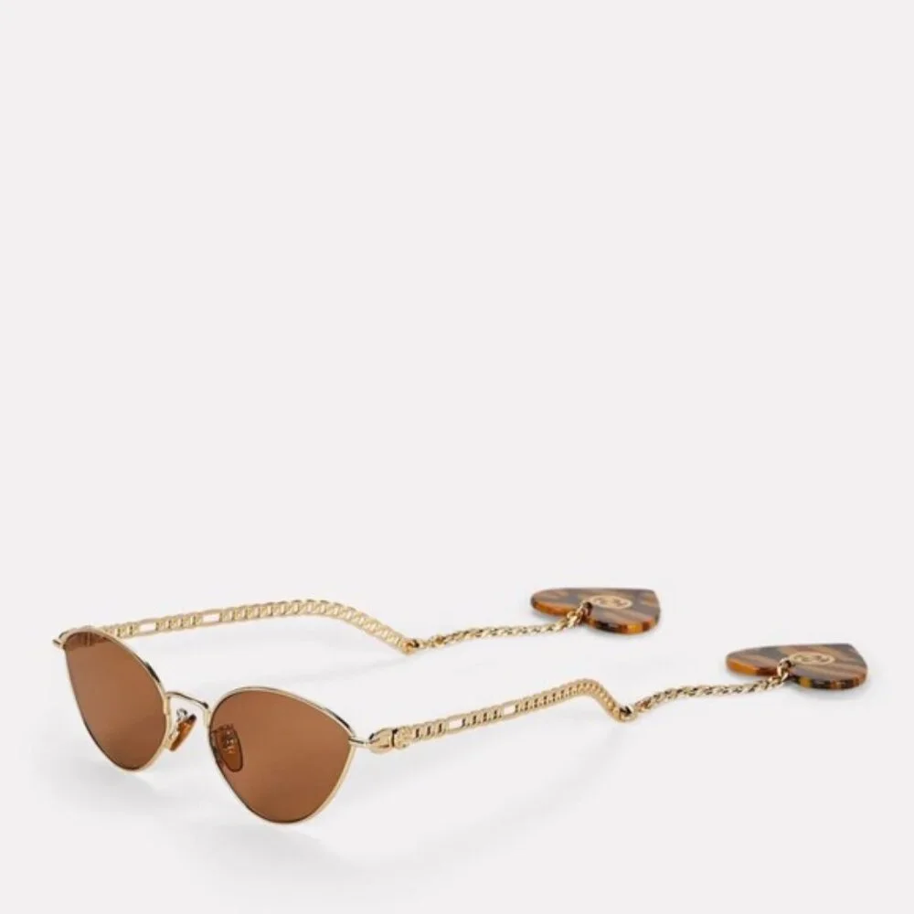 Gucci Gold Chain Sunglasses with Removable Charma